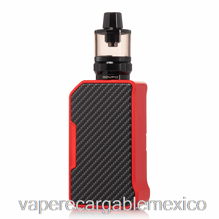 Vape Recargable Dovpo Mvp 220w Kit De Inicio Fibra De Carbono Rojo